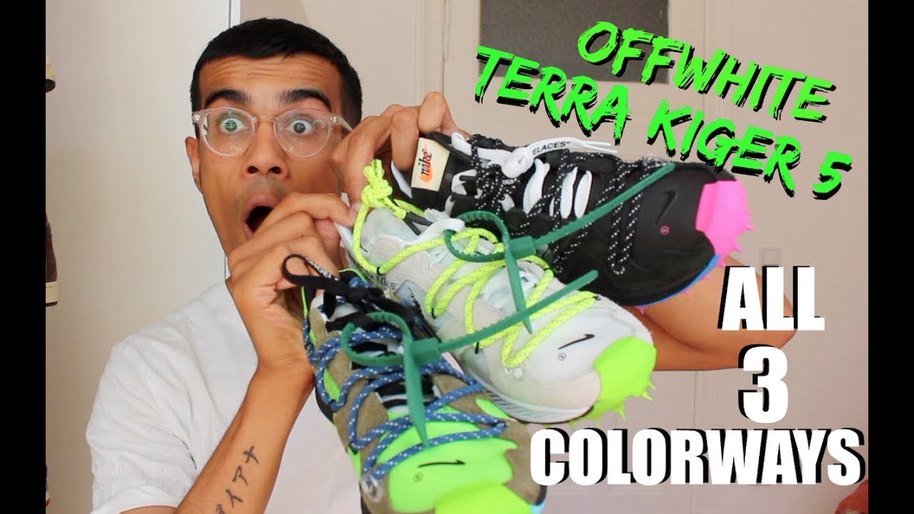 OFFWHITE NIKE TERRA KIGER 5 REVIEW + ON FEET - ALL 3 COLORWAYS