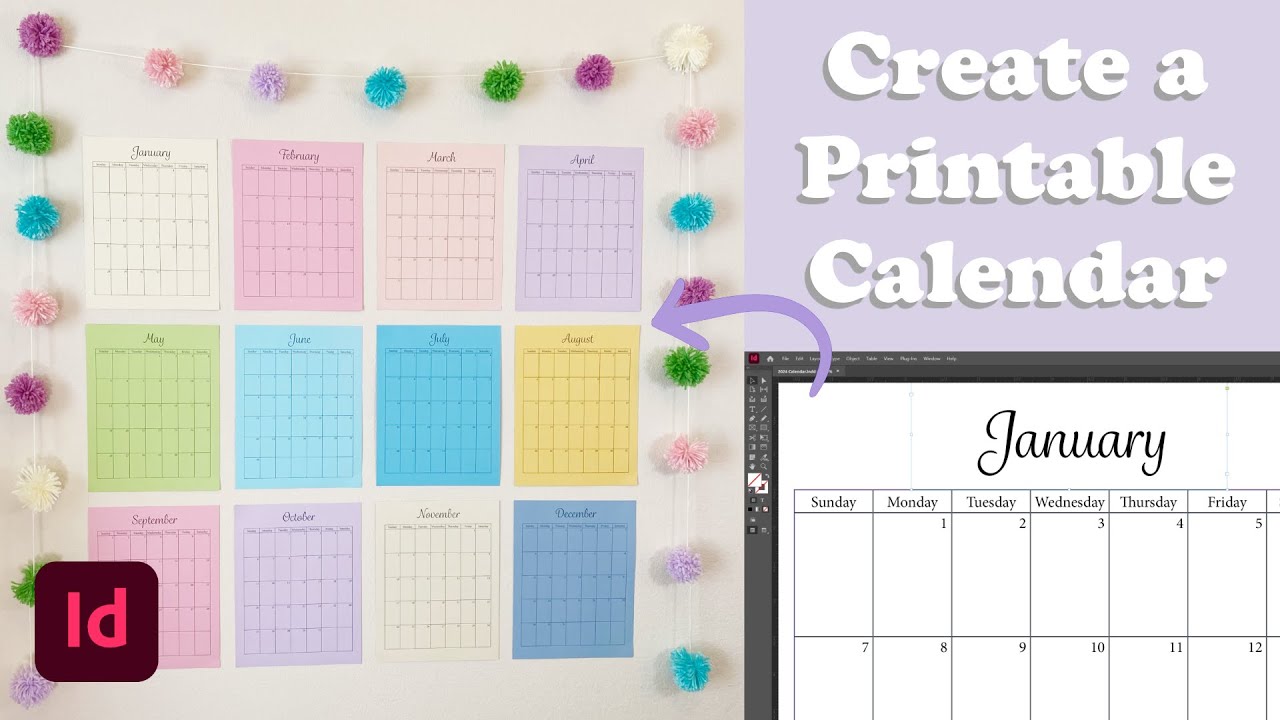 How to Make a Printable Monthly Calendar | Adobe Indesign Tutorial