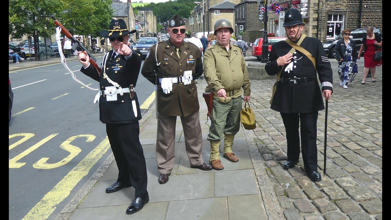 Saddleworth 40's War Weekend, Aug 2017. The Yanks are Back in Uppermill. It's Party Time! HD Video