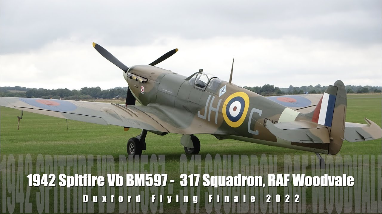 Spitfire BM597-317 'City of Wilno' (Polish) Squadron, RAF Woodvale 1942 - Duxford Flying Finale 2022