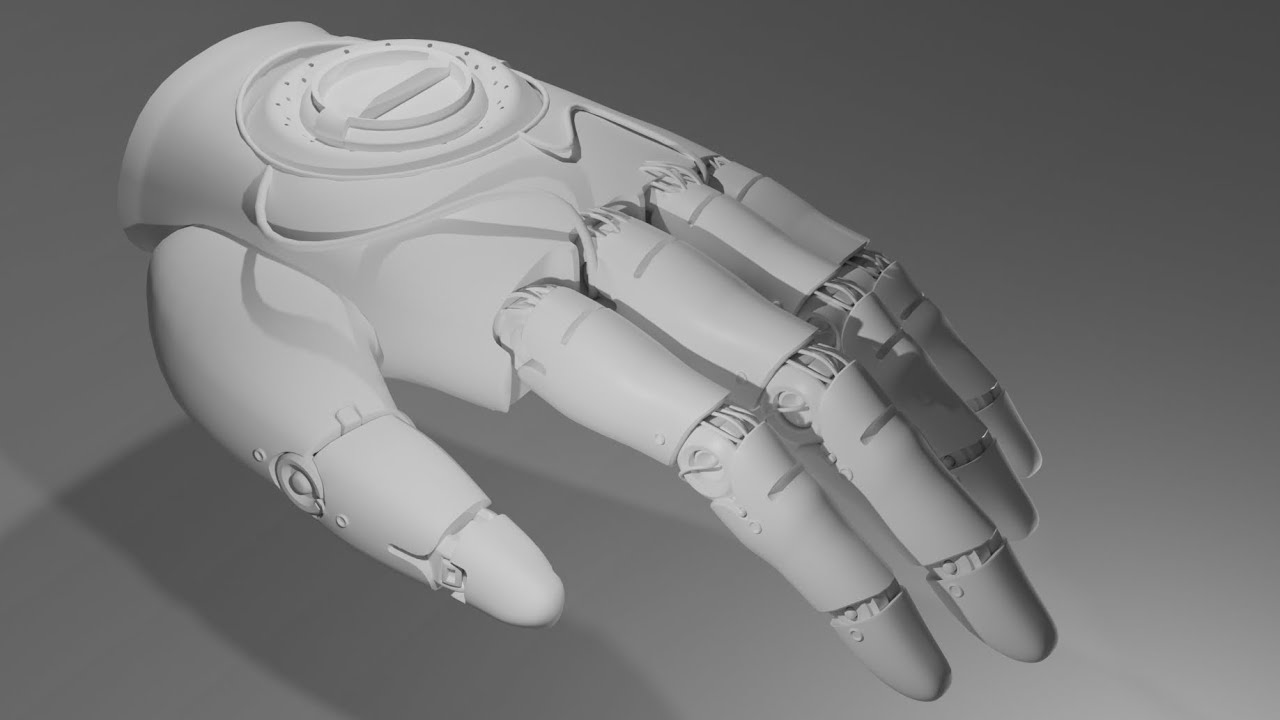 Sci Fi Robotic Hand Modeling Timelapse/Process
