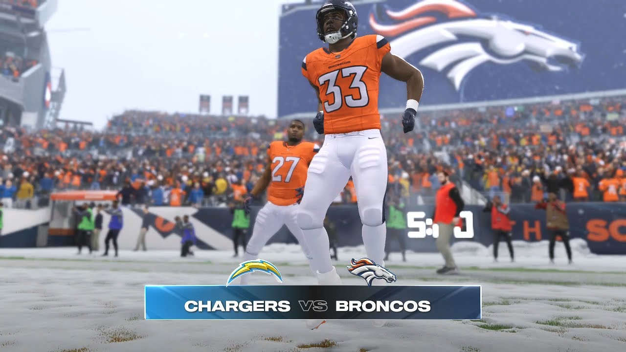 Madden NFL 25 - Los Angeles Chargers Vs Denver Broncos PS5 Simulation Week 18 (Madden 26 Rosters)