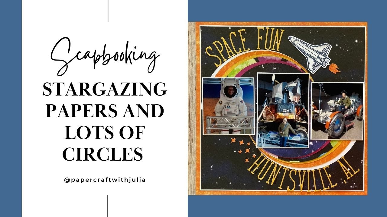 Stampin Up Stargazing DSP Scrapbook layout using lots of circles!