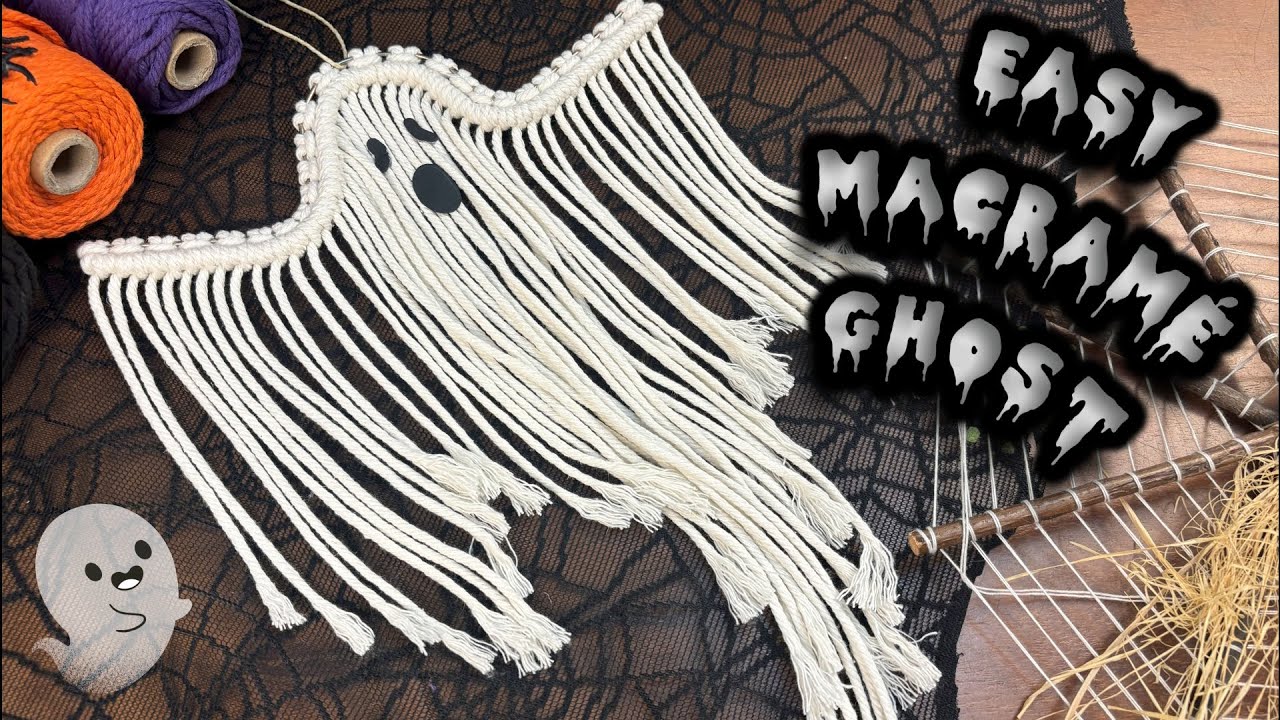 Easy Tutorial Macramé Ghost, DIY Halloween Decoration | Geist Makramee Schritt-für-Schritt Anleitung