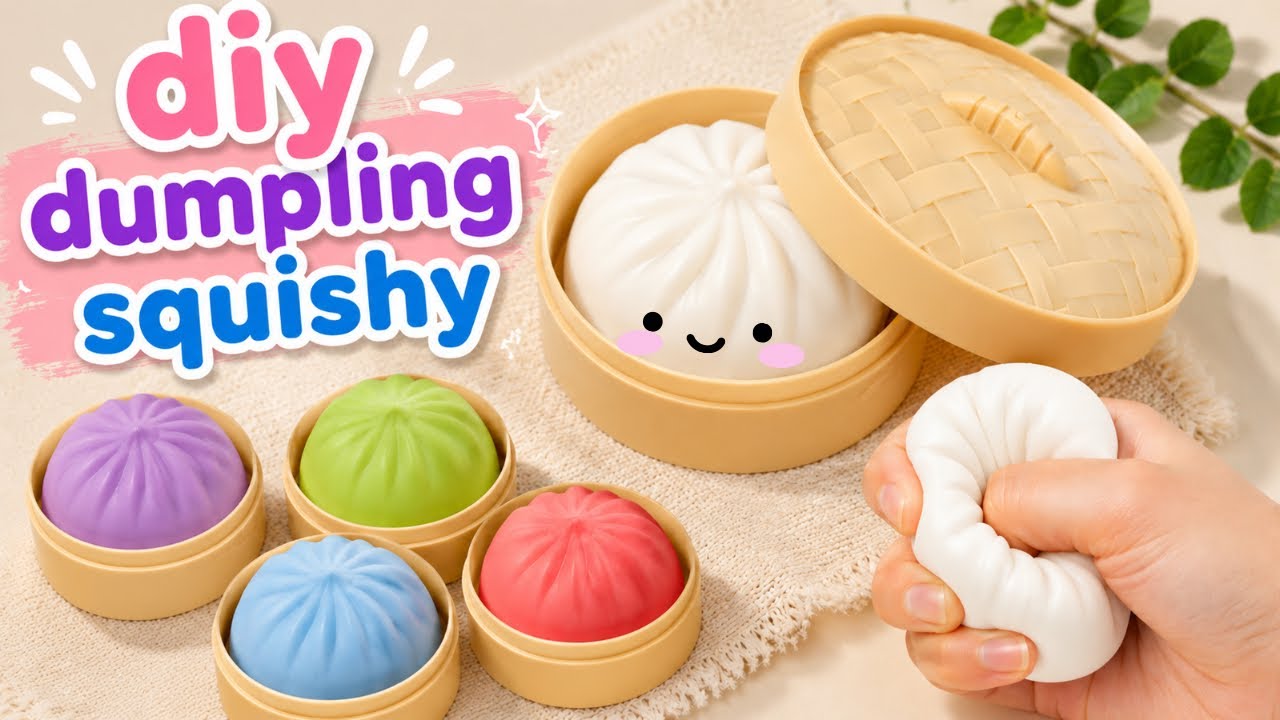 DIY Viral Dumpling Squishy ASMR 🥟✨ Making the CUTEST squishy ever