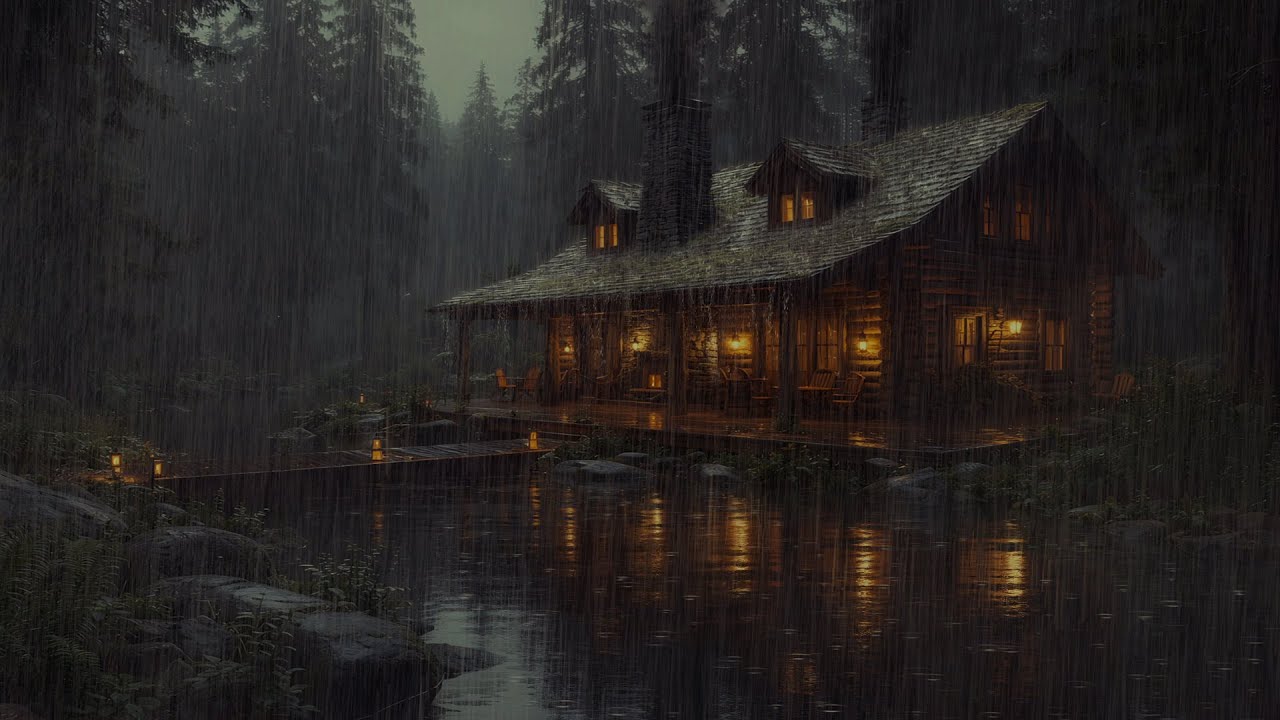 Night Forest Rain & Thunder 🌧️ Powerful Sounds for Sleeping
