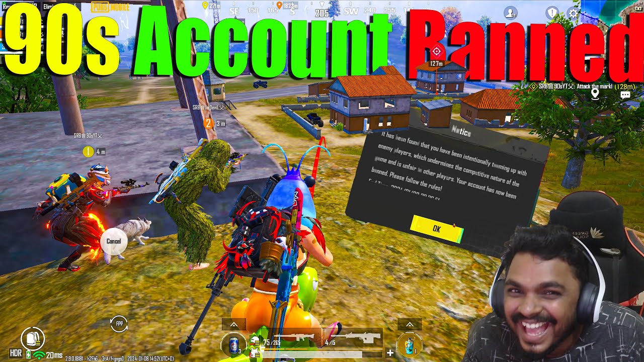 90s Gamer Pubg Account Banned For Team Up - Zeus & Devil Pubg Account Just Missed #passionofgaming