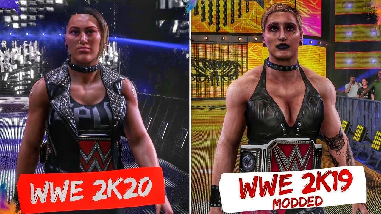 WWE 2K20 vs WWE 2K19 Mods 2021 - Rhea Ripley Entrance