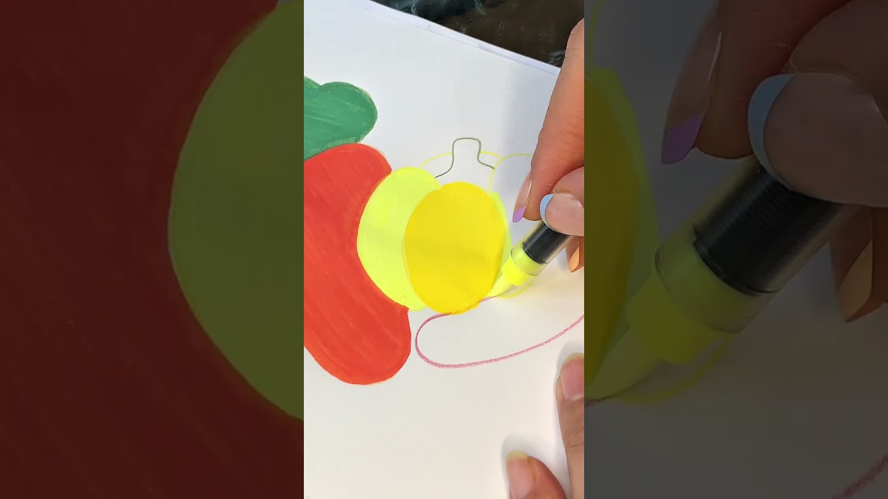 Acrylic marker veggie ASMR &mdash; crispy sounds, bold colors! 🌽🔥