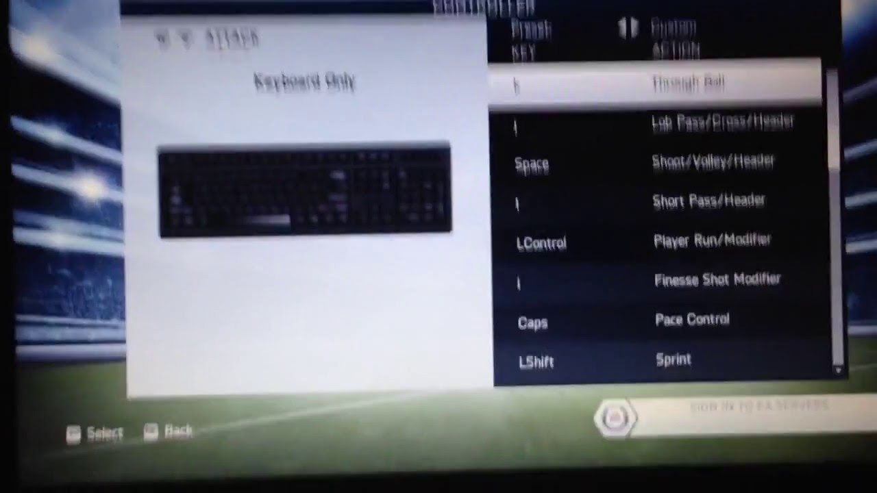 How to change controls in fifa 14 for keyboard