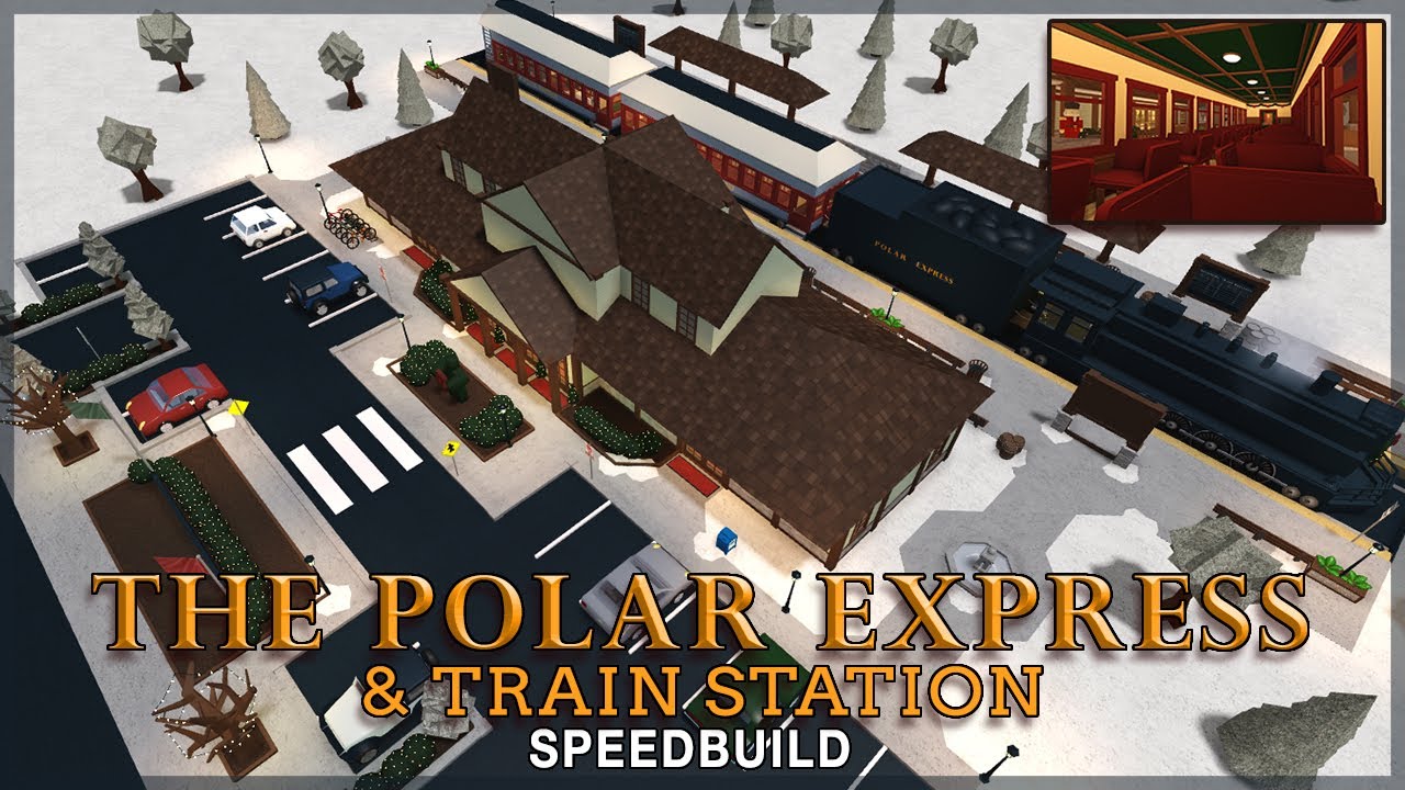 Roblox Bloxburg | Polar Express & Train Station Speedbuild