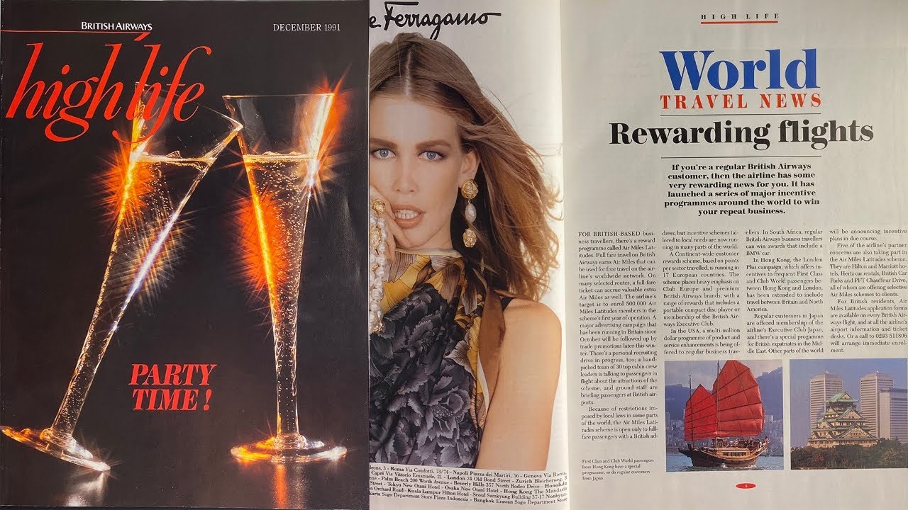 A piece of British Airways History. December 1991 Highlife Magazine