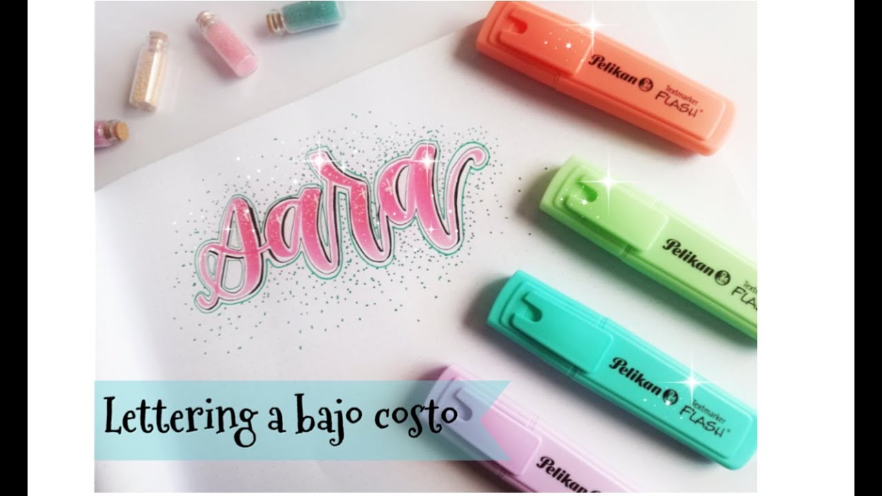LETTERING CON SUBRAYADORES - EN COLORES PASTEL