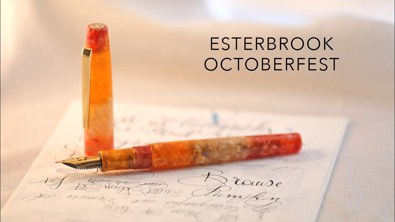 Esterbrook Camden Oktoberfest Needlepoint nib - writing test
