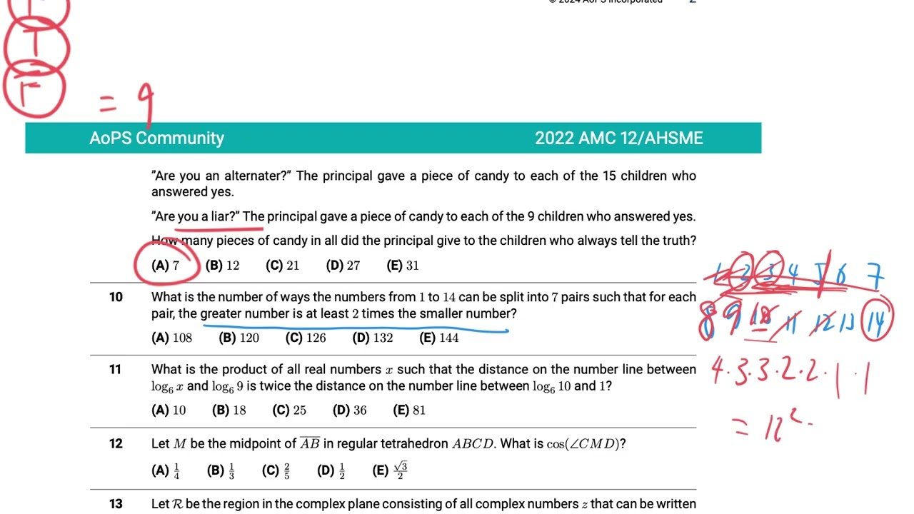 AMC12 2022 A - All 25 Problem Solutions in 82 Minutes