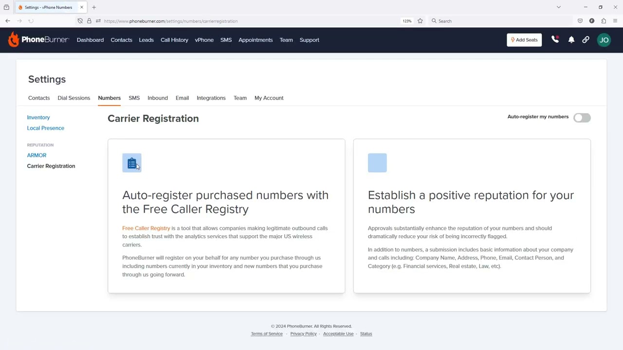 ARMOR Carrier Registration
