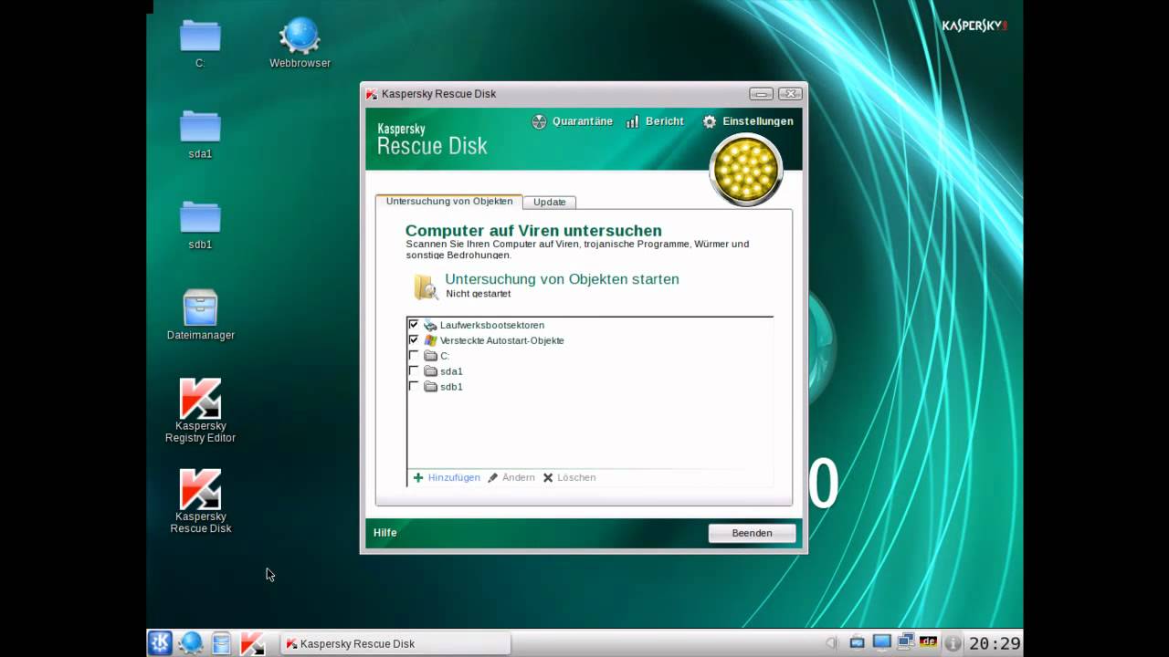 Trojaner entfernen mit der Kaspersky Rescue-Disk