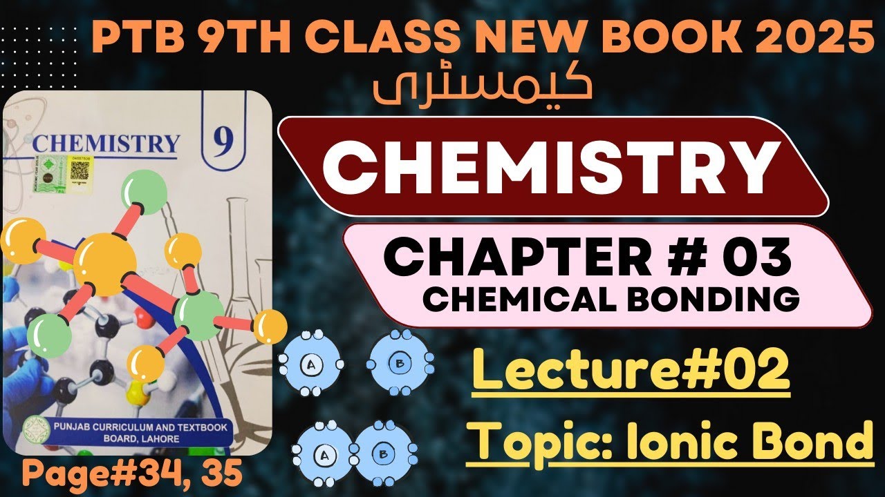 9th Class Chemistry New Book 2025, Chapter#3 Ionic Bond or Electrovalent bond,Page#34,35,36