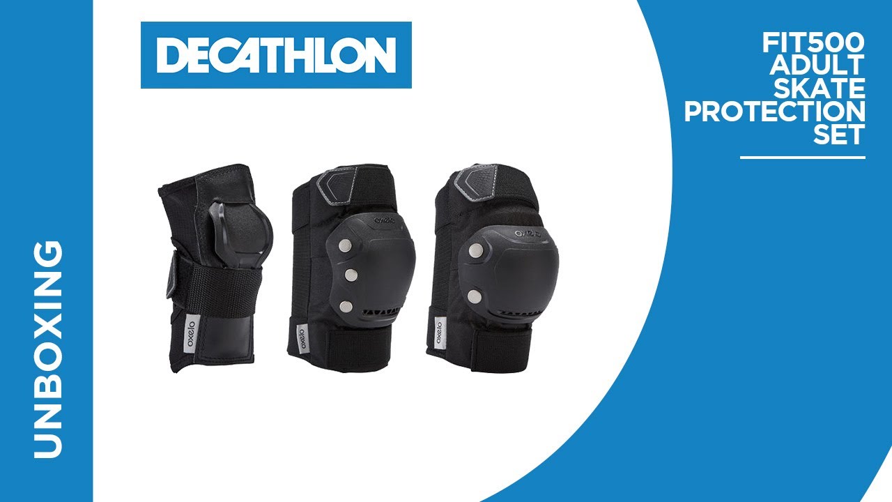 Fit500 Adult 3-Piece Inline Skate Protection Set - Black/Grey (Decathlon Unboxing )