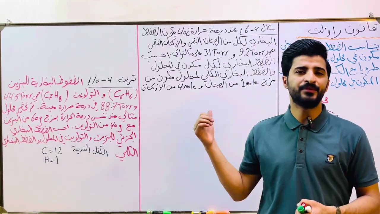 فصل الرابع قانون راؤلت كيمياء الخامس العلمي الاستاذ كاظم سعيد الخزرجي