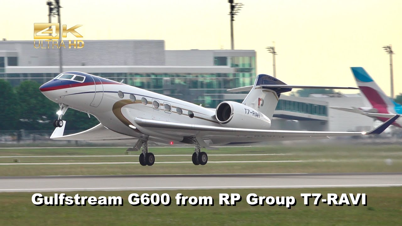 Gulfstream G600 from RP Group T7-RAVI departure at Munich Airport MUC EDDM #gulfstream #vip #bizjet