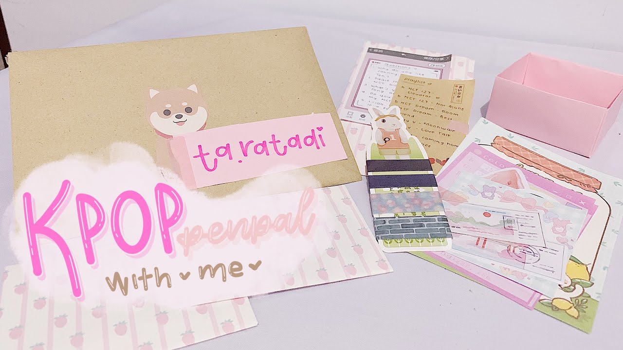 •. K-Pop Penpal with me #1 ft. how i made a mini trash can.• || Indonesia (IDN-ENG sub)