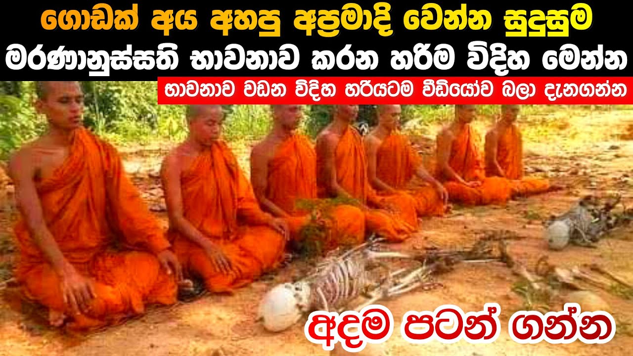 ගොඩක් අය අහපු මරණානුස්සතී භාවනාව කරන හරිම විදිහ පියවරෙන් පියවර මෙන්න