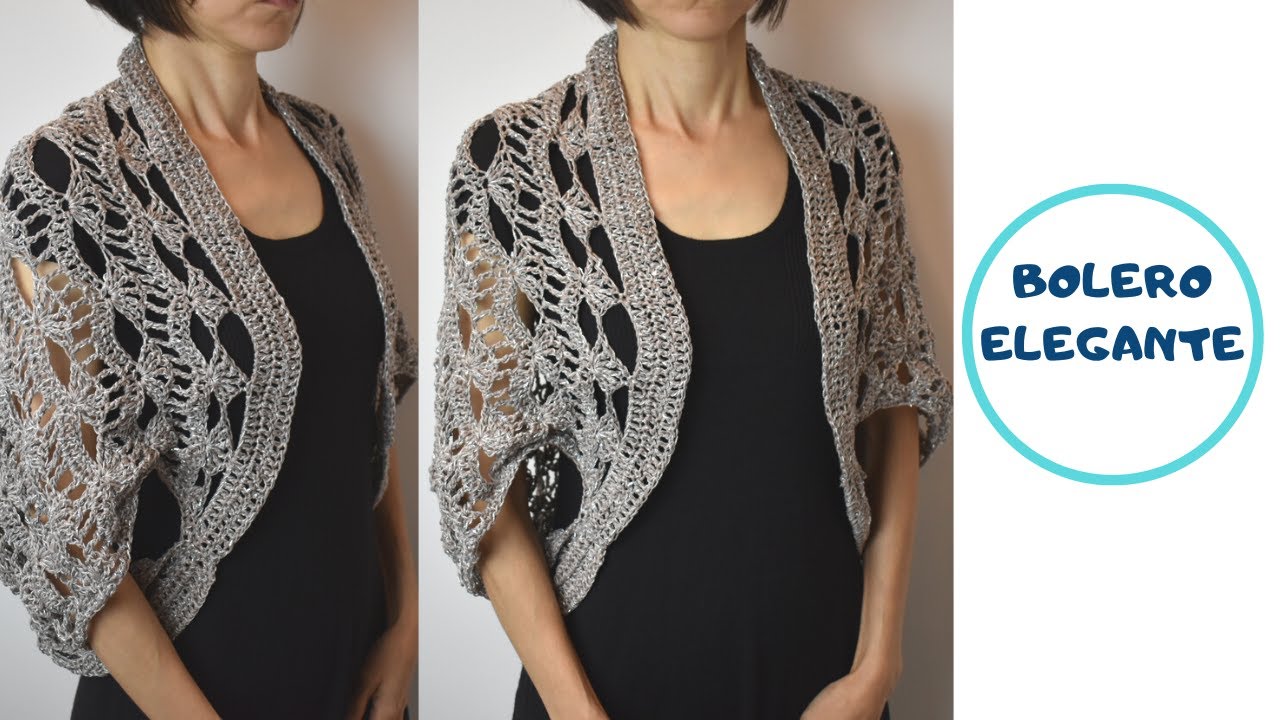 Coprispalle uncinetto elegante - bolero handmade easy free crochet facile (fatto a mano)