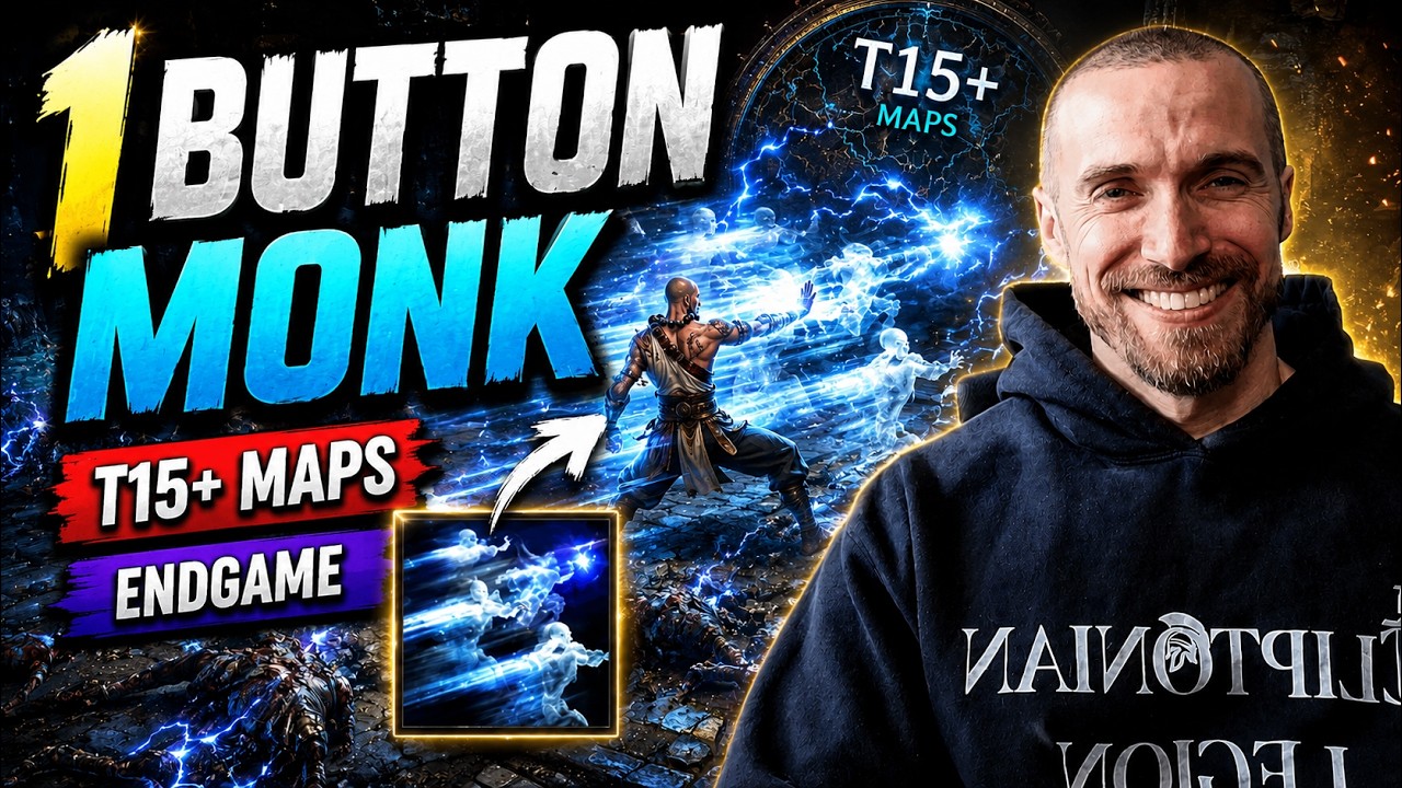Этот монах на одной кнопке легко зачищает карты Т15 в лиге .5 Path of Exile 2!