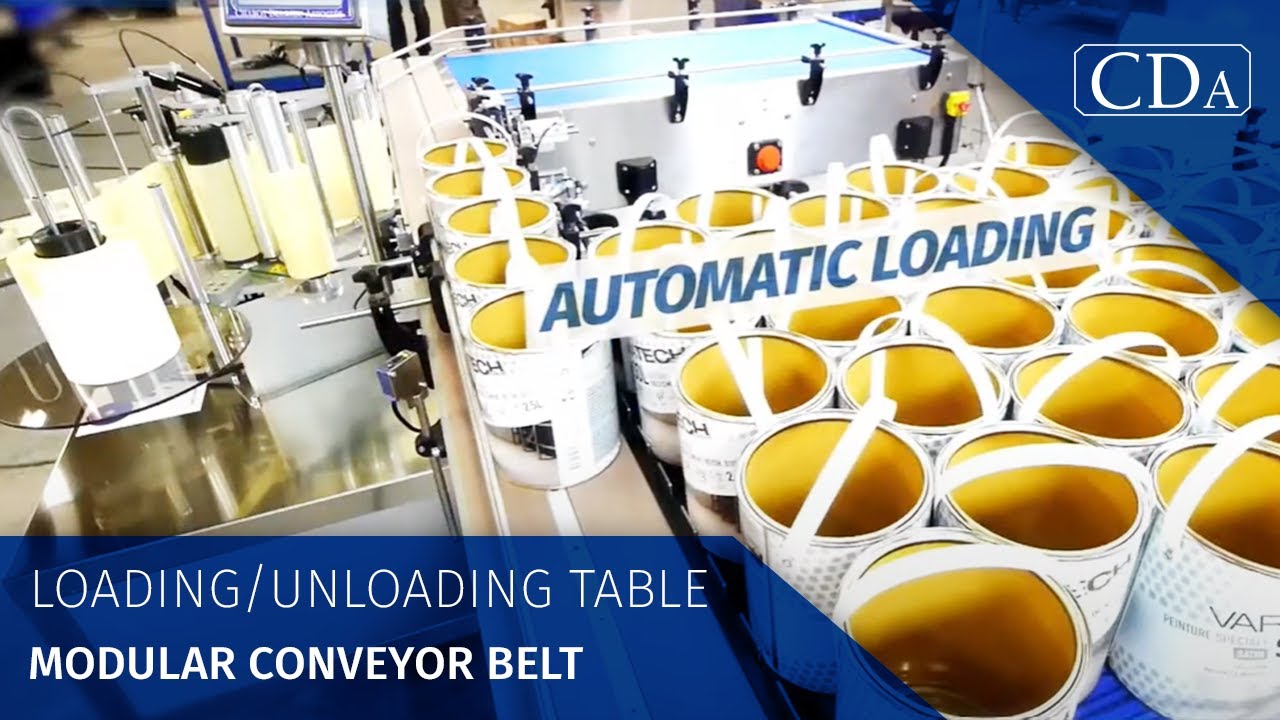 Loading/unloading table with modular conveyor belt - By CDA 2018