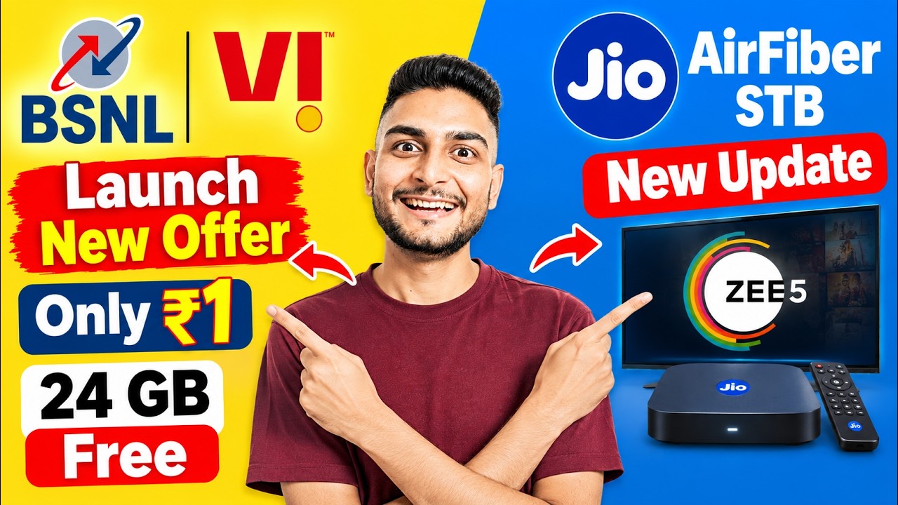 Bsnl & Vi New Offer Only ₹1 Free 24 GB | Vi Fine 2 Lakh | Zee 5 New Update 