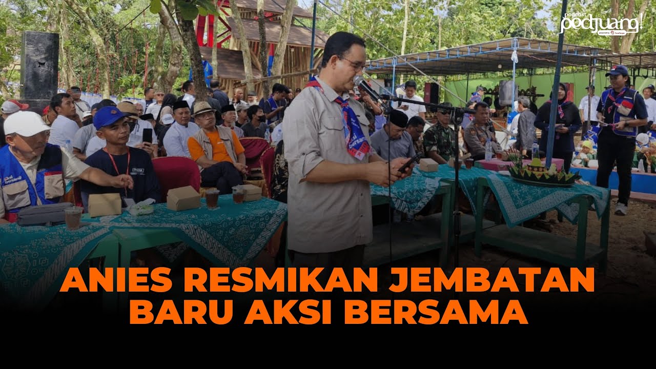 ANIES BASWEDAN RESMIKAN JEMBATAN AKSI BERSAMA DI KARANG ANYAR