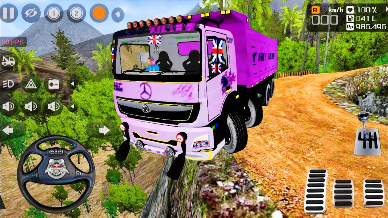 Extreme Hill Road  Purple Truck Driving | Bus Simulator Indonesia
