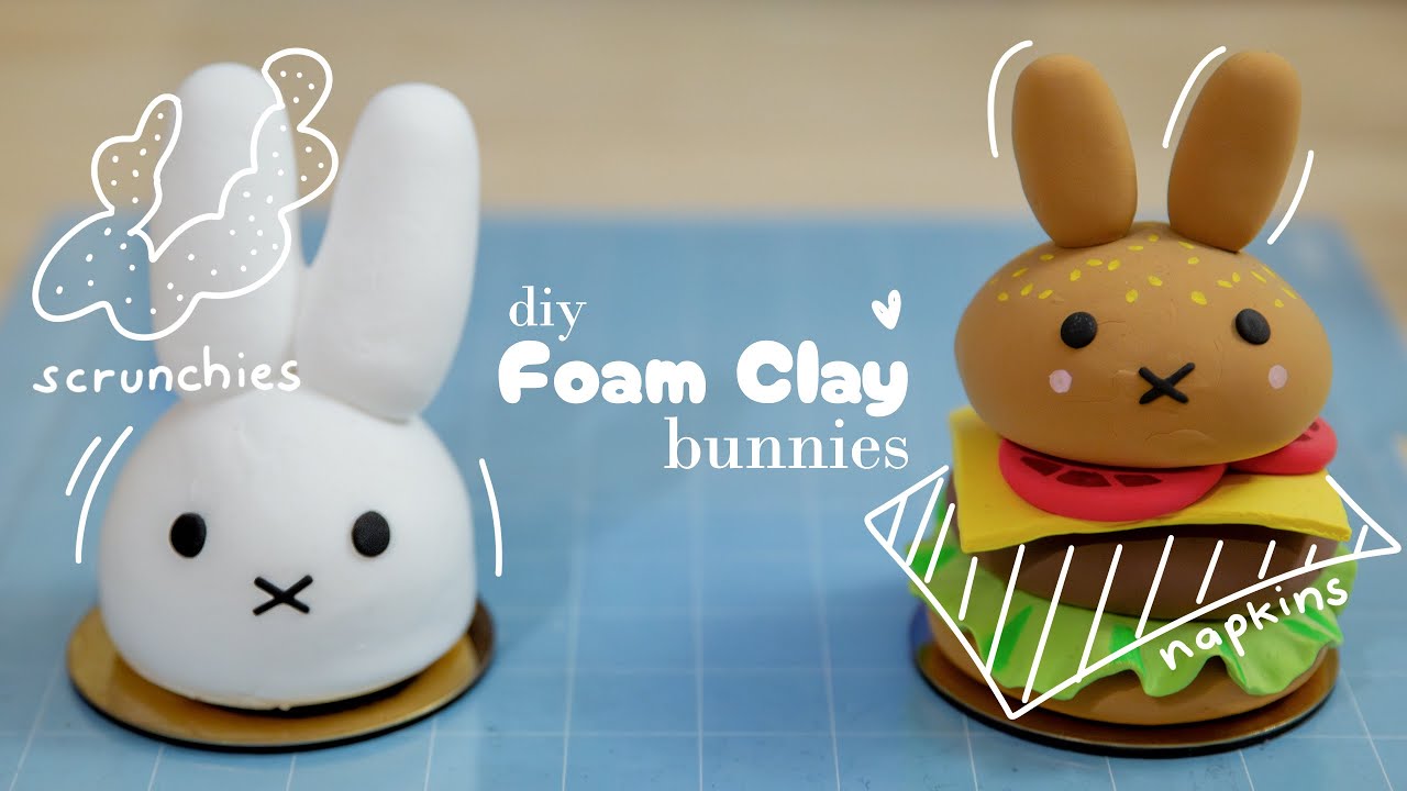 diy FOAM CLAY crafts 🥰 Scrunchy & Napkin holders