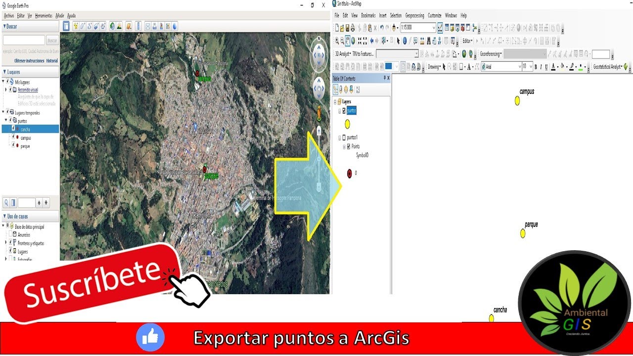 Cómo exportar puntos de Google earth a ArcGIS