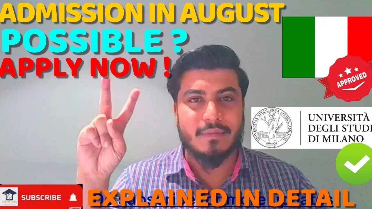 CAN WE STILL APPLY IN AUGUST FOR ADMISSION TO ITALY 2022 - OPEN UNIVERSITIES IN ITALY - MUST APPLY