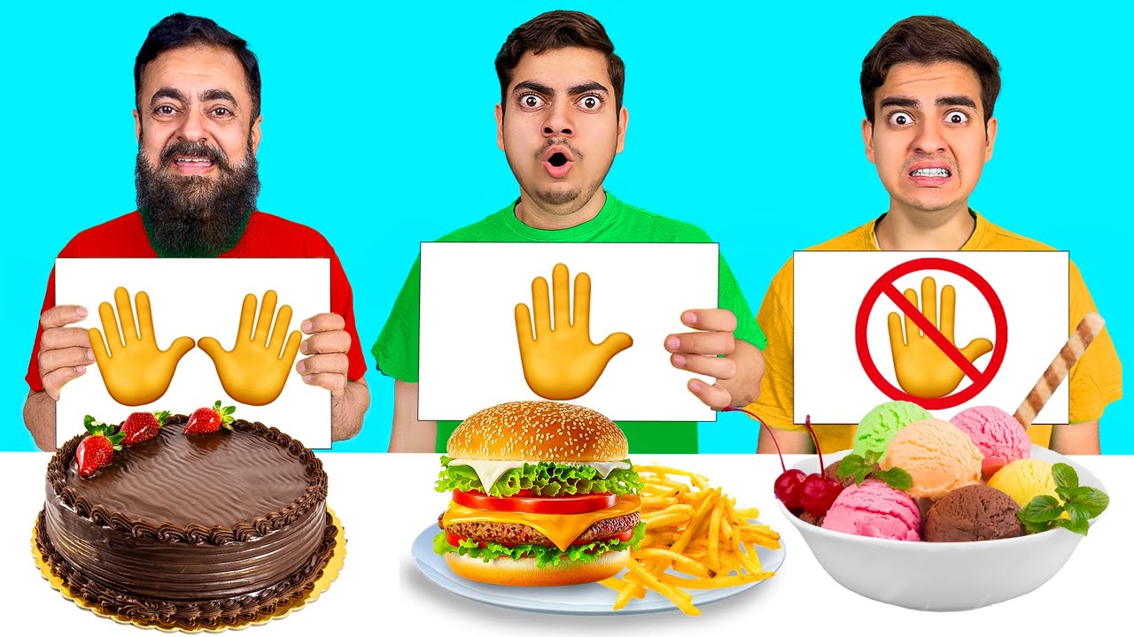 No Hands vs One Hand vs Two Hands ✋ Eating Challenge 🤣