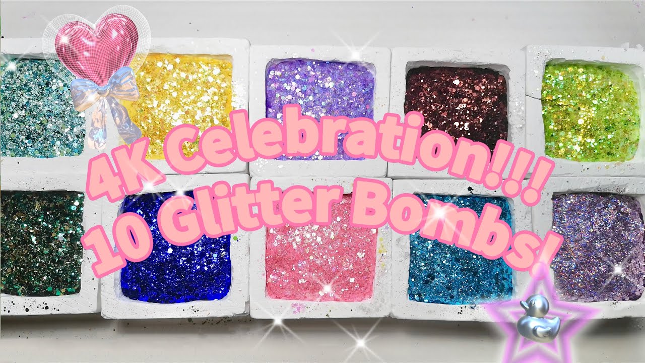10 Insane Gorgeous Glitter Chalk Bombs🥵❤️‍🔥ThankYou 4k celebration#asmr #gymchalk
