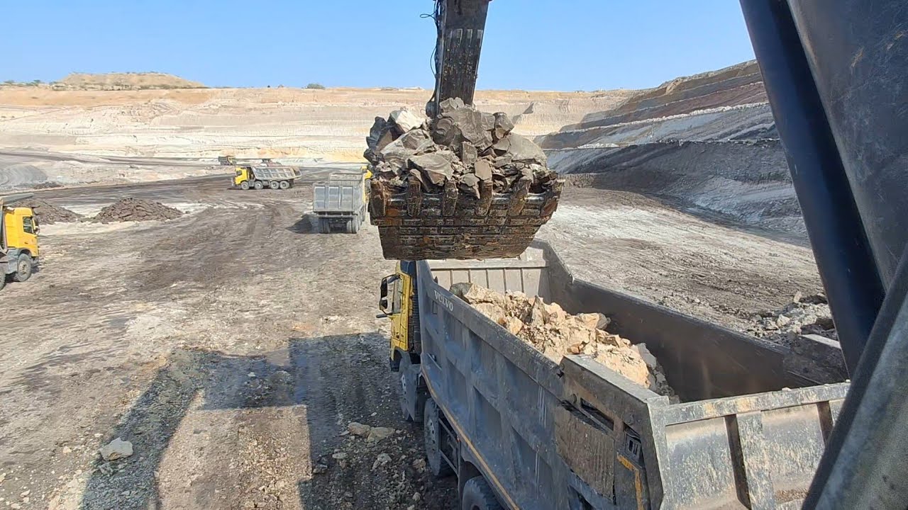 #video Tasmishan Ishar taracks loading Volvo excavator 480&Volvo cat350 4k mining mixx miti loading