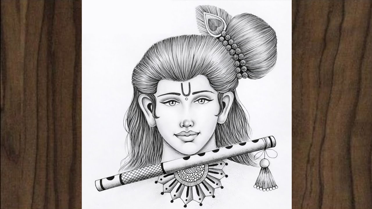 how to draw krishna smiling face, krishna drawing easy step by step