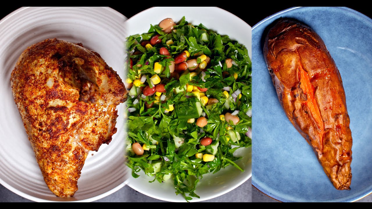 Dinner Ideas | Roast Chicken | Sweet Potato | 3 Bean Salad
