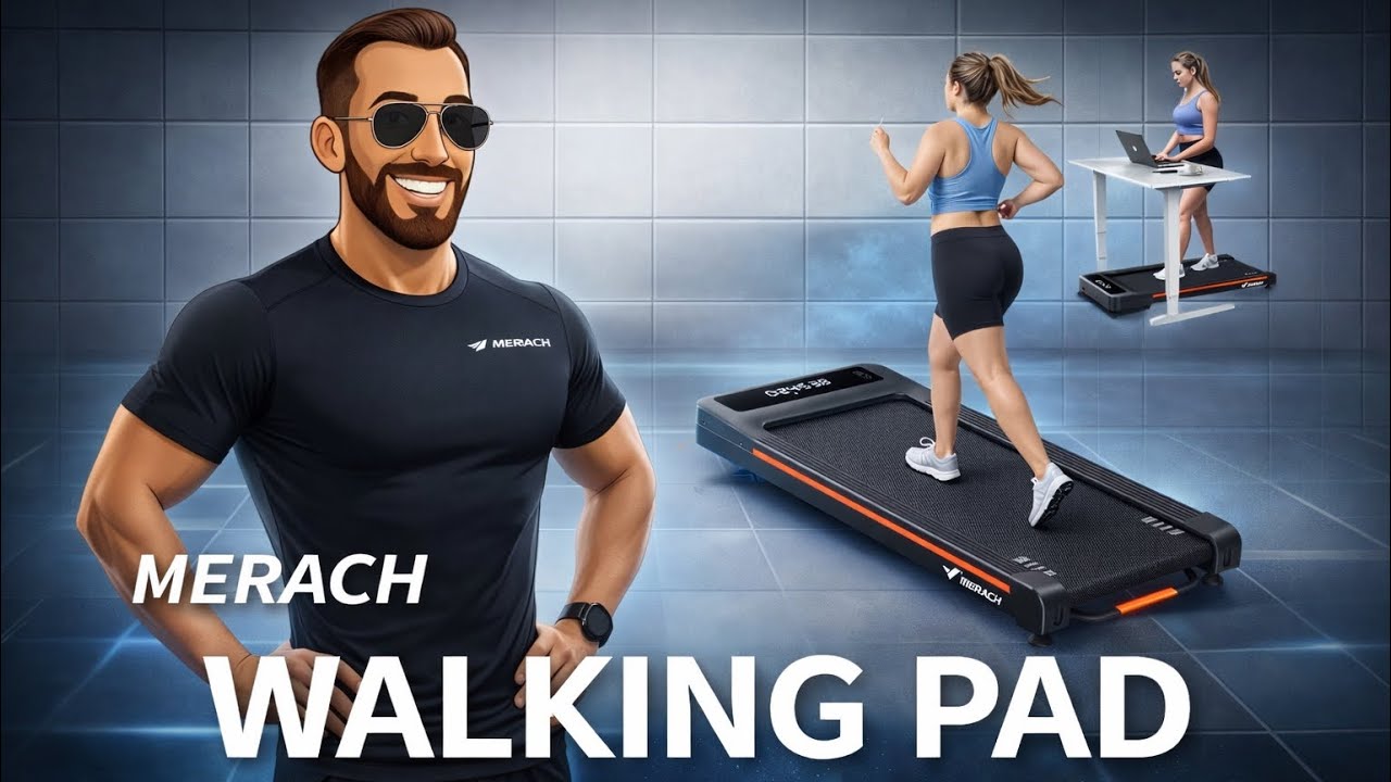 Merach NovaWalk W50 TrekPad - 12% auto-incline, 3.5HP peak brushless motor, Supports up to 400LBS