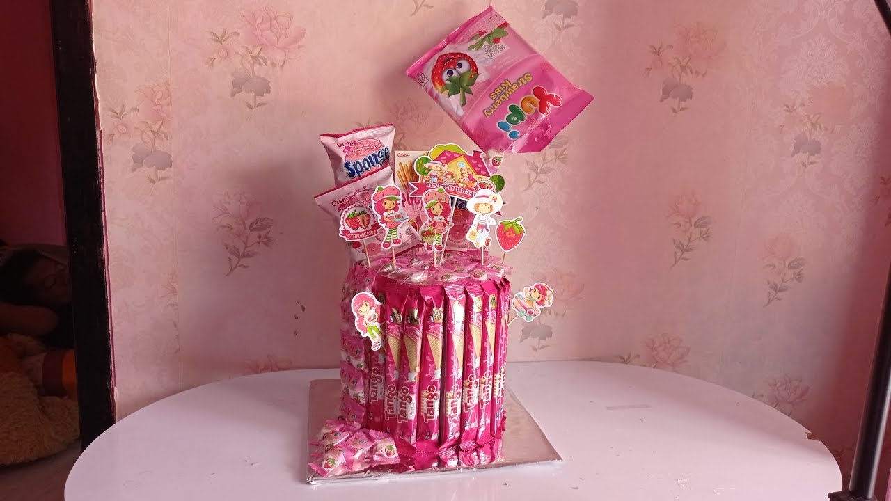 Snack tower mini || snack tart tema pink strawberry || murah low budget