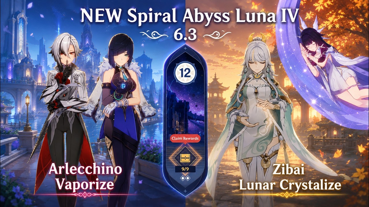 ZIBAI IS INSANE!! | Zibai Lunar Crystalize & Arlecchino Vaporize | NEW Spiral Abyss 6.3 | Genshin