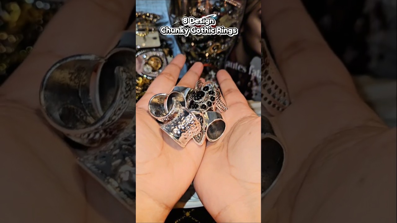 8 design Chunky Gothic Rings #jewellerylover #ring #gothic #mysteryjewelleryjar #jewellery #fashion