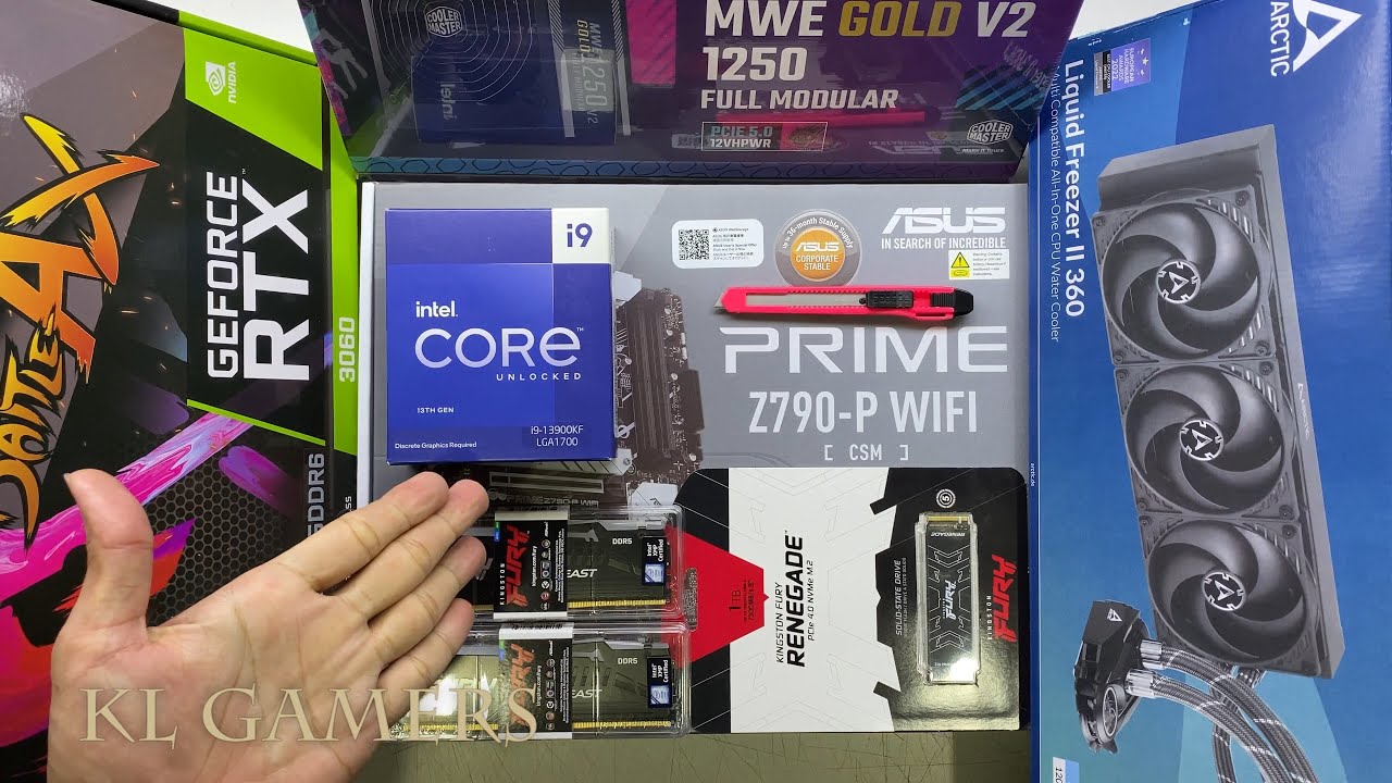 intel Core i9 13900KF ASUS PRIME Z790-P WIFI ARCTIC Liquid Freezer II 360 COLORFUL RTX3060 Gaming PC
