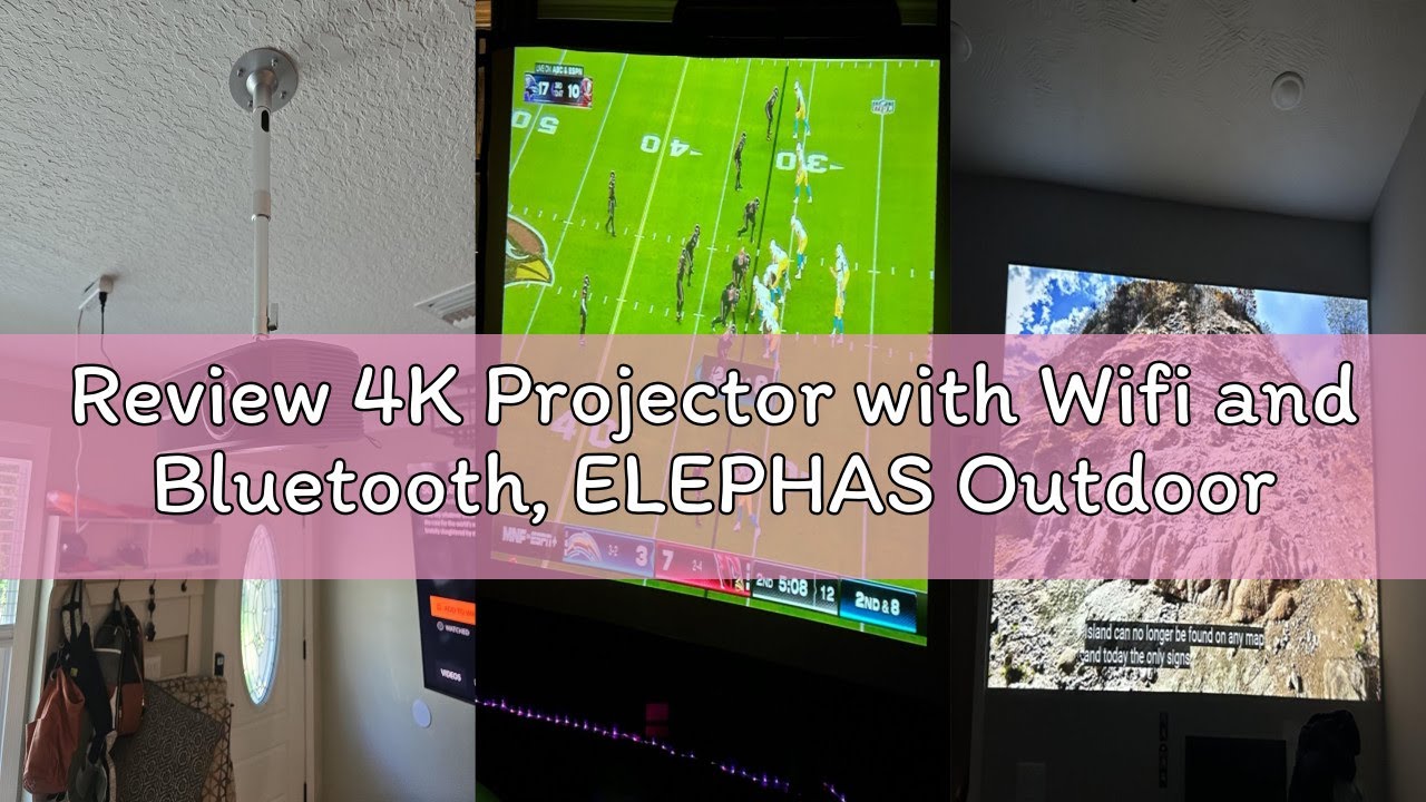 Review 4K Projector with Wifi and Bluetooth, ELEPHAS Outdoor Movie Projector with NETFLIX/Prime Vide