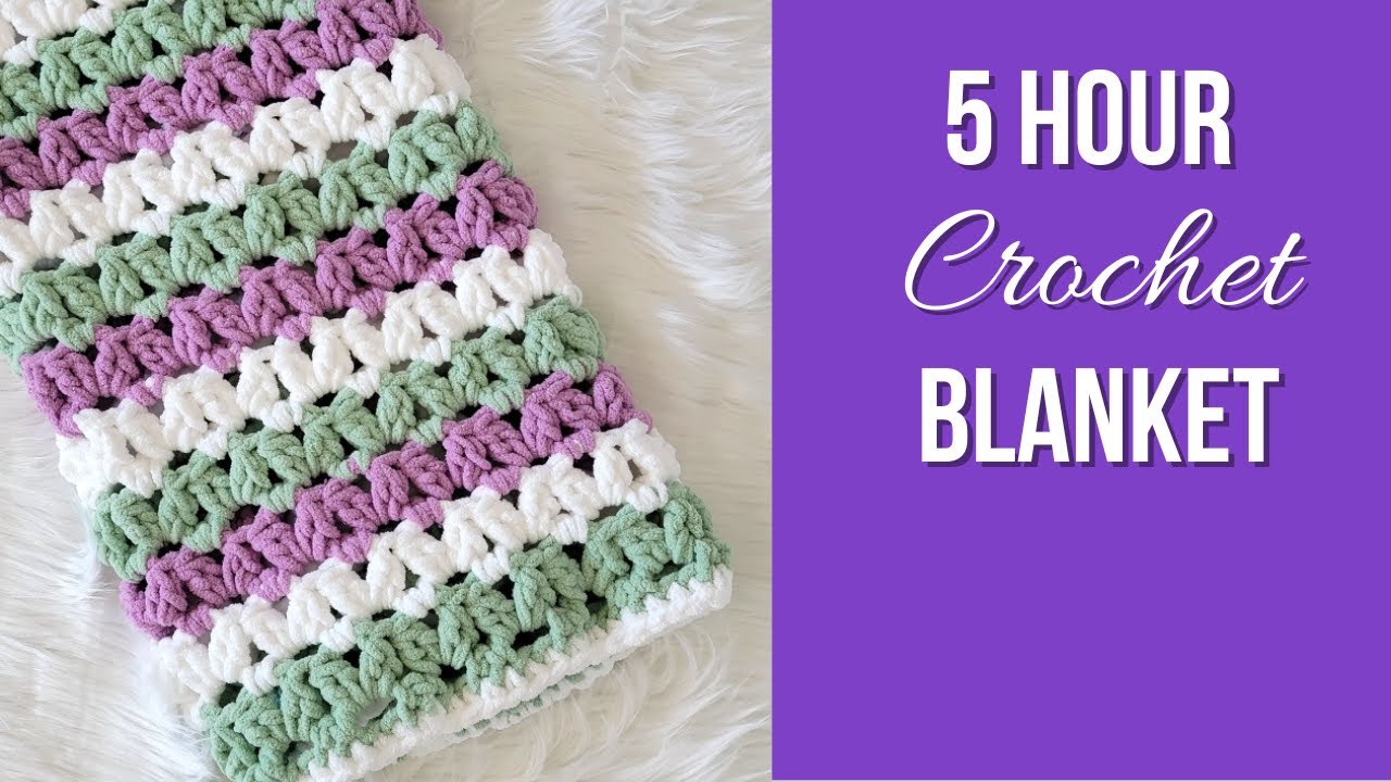 Easy Cluster Stitch Crochet Blanket