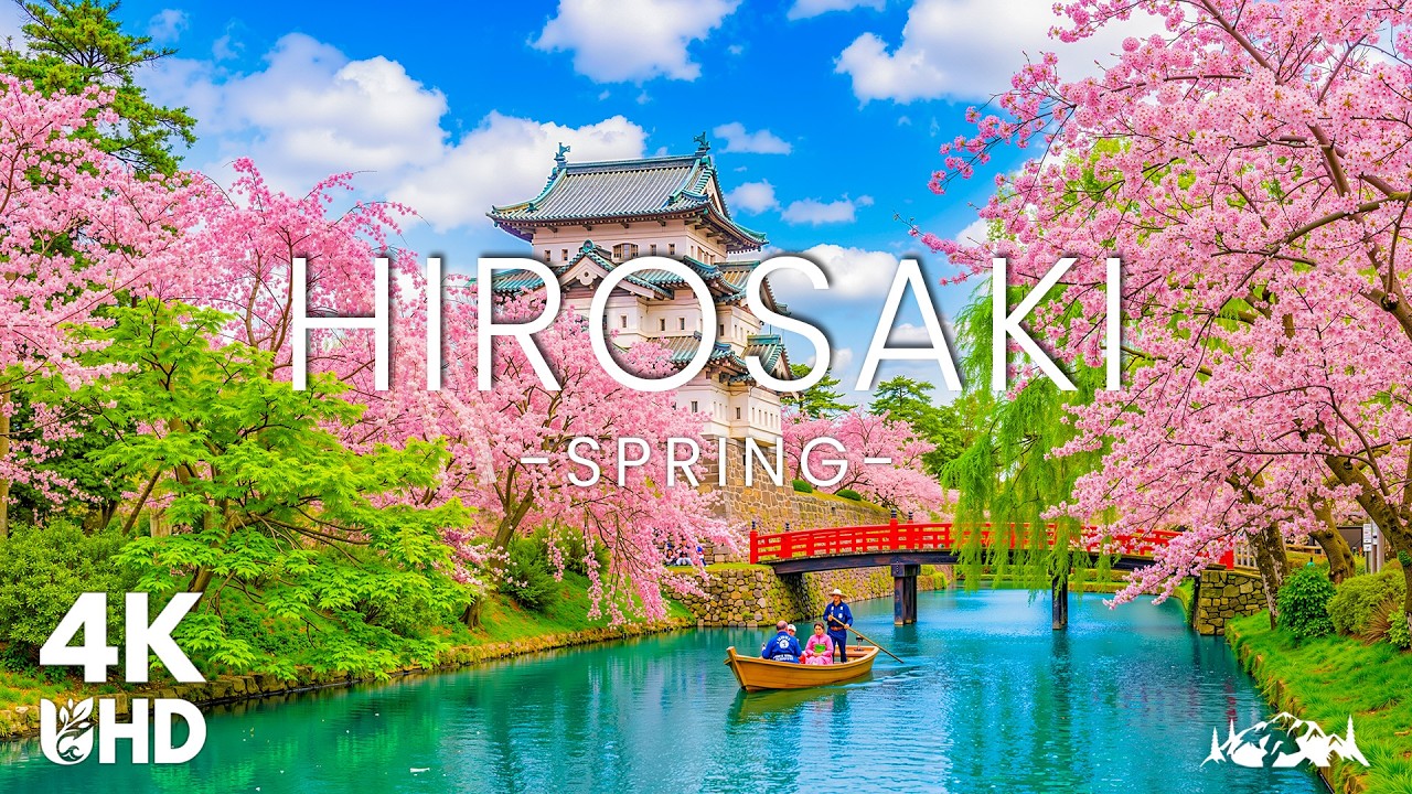 Hirosaki 4K – Historic Castle Park, Cherry Blossom Moats & Northern Japan Landscapes