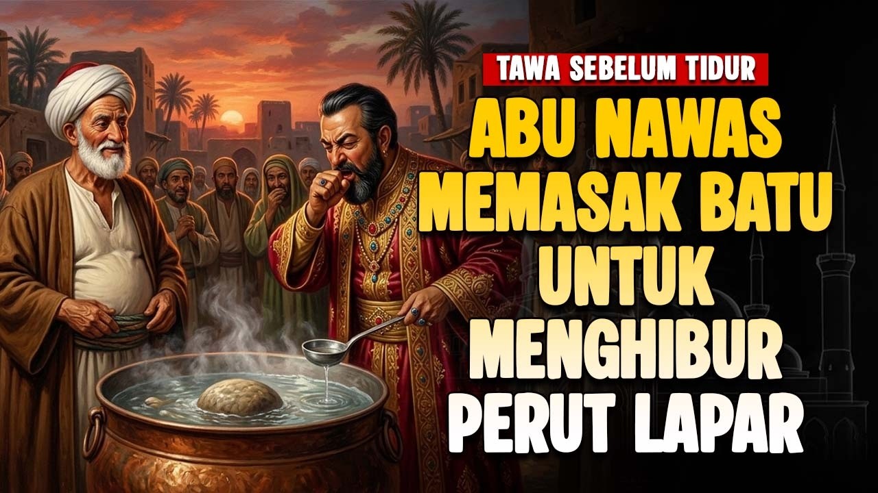 ABU NAWAS MEMASAK BATU UNTUK MENGHIBUR PERUT LAPAR — KISAH LUCU PENGANTAR TIDUR
